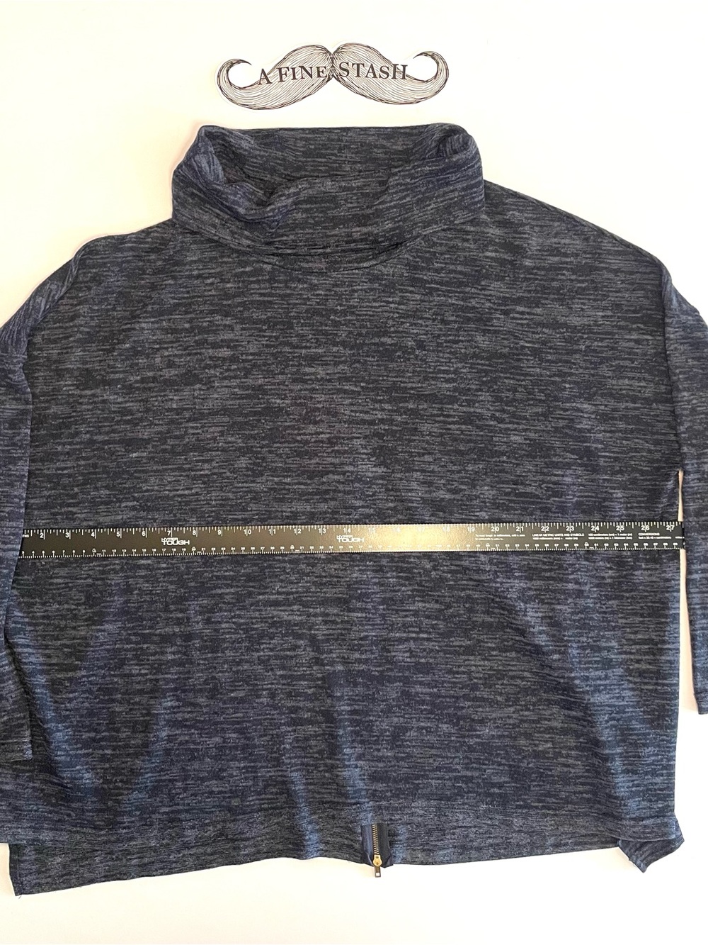 Altar'd State Navy Heather Funnel Neck Sweater
